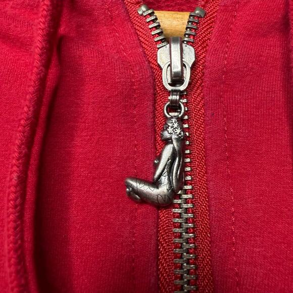 Vintage Hinano Tahiti Jacket Women's Medium Red Floral Island Girl Quarter Zip - Picture 11 of 13